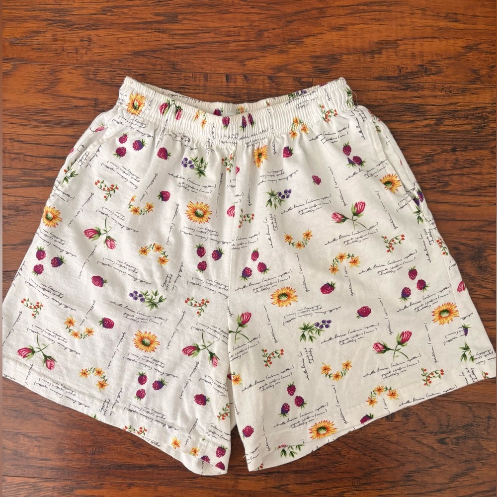 Floral Print White Shorts